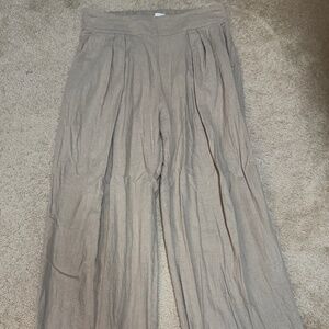 Abercrombie & Fitch Wide Leg Linen Pants